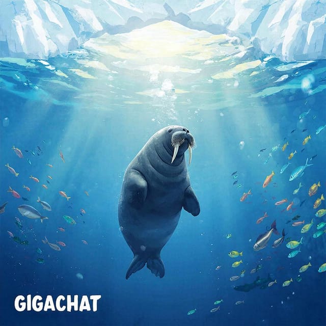 День моржа — открытка, нарисованная нейросетью GigaChat